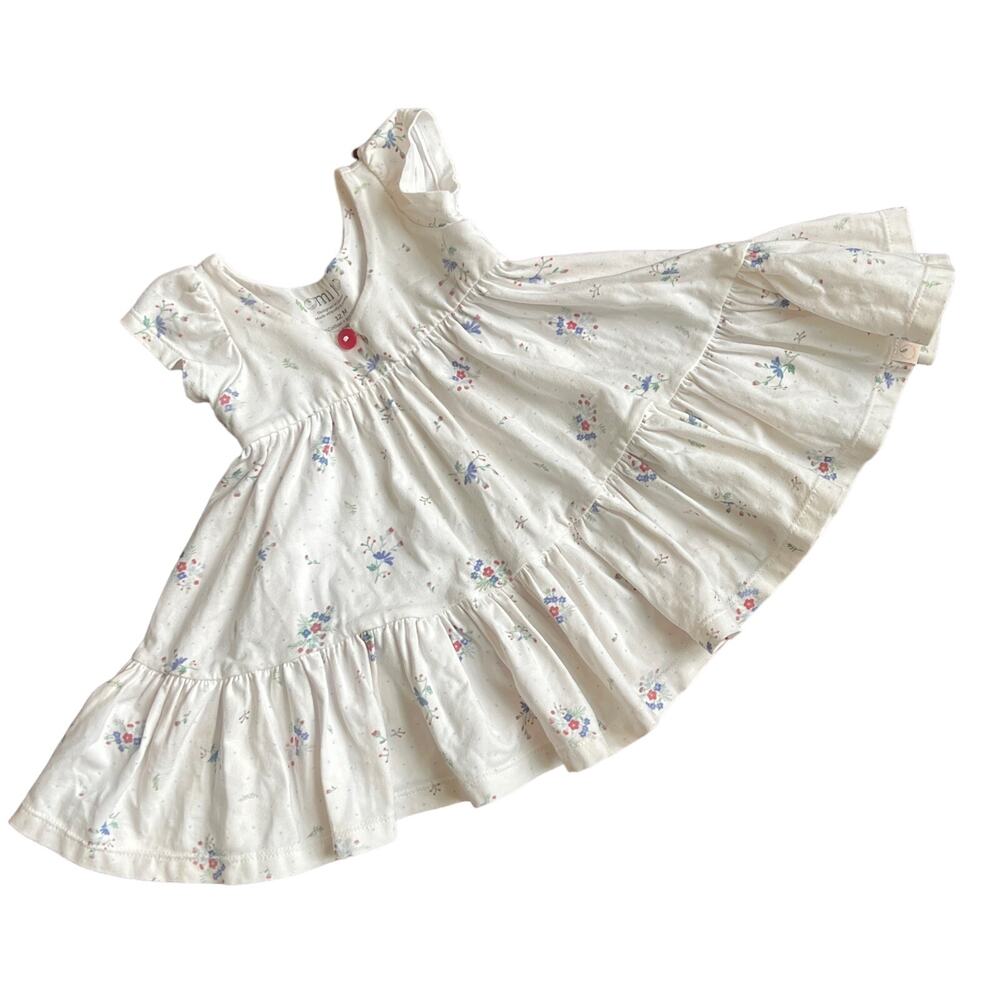 Omi Jo 12m American Floral Tunic Dress Tiered Patriotic‎ Cottagecore Fairy